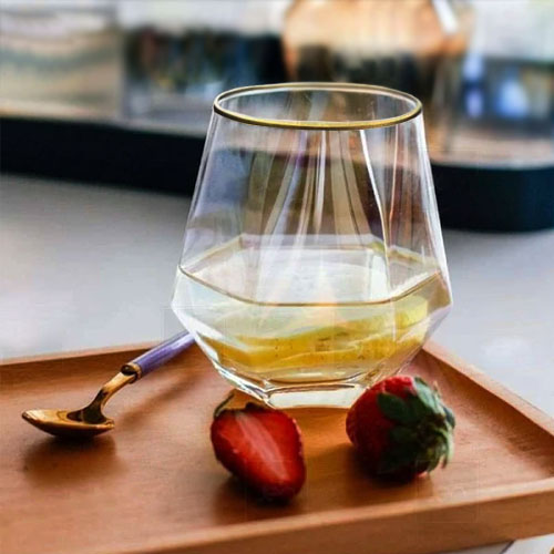 Gelas Hexagonal estetik Cafe Gelas Juice Gelas kaca Merimelma