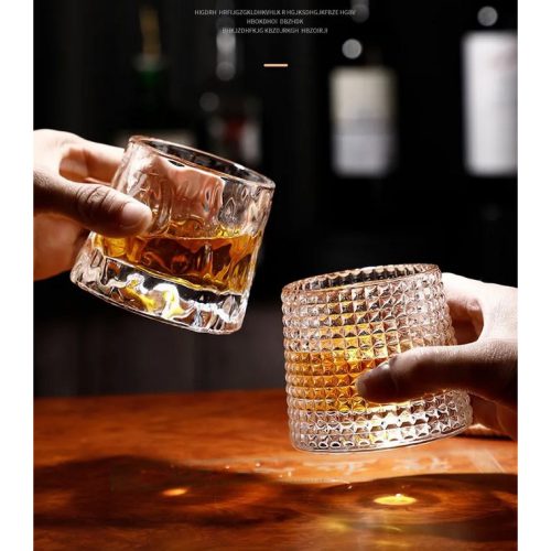 Gelas Wiski 150ml Crystal Tree Spinner Spinning Wobble Rock Glass Gelas Whisky Gelas Wine - Gambar 4